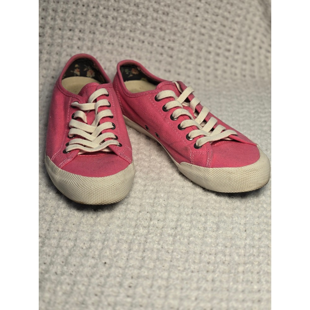SeaVees Monterey Sneaker Standard Pink Cotton Canvas Womens 6.5 Low Top Shoes‎